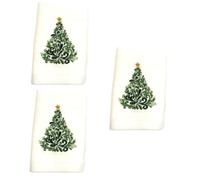 VALICLUD 3pcs Embroidered Christmas Facial Towel with Xmas Tree Pattern Soft Durable Face Towel for Bathroom and Kitchen Creative Holiday Family and Friends Comfortable Touch