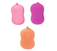 VALICLUD 3pcs Exfoliating Boy Girl Sponge Bath Brush Gentle Peanut Shape Shower Scrubbers for Bathing and Easy to Clean Random Colors