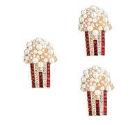 VALICLUD 3pcs Fashionable Alloy Popcorn Brooch Pin for Women Colorful Costume Decoration Multi Purpose Accessory for Parties Weddings and Daily Wear Elegant Brooch for Clothing Bags and