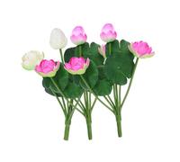 VALICLUD 3Pcs Faux Lotus Flower Bouquets with Heads Soft EVA Material Realistic Water Lily Plants for Home Office Bedroom Outdoor Decorations