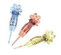 VALICLUD 3pcs Flower Hairpin Hair Clips Hairclip Grips Ladies Hair Accessories Girl Side for Women Decorative Flower Design in Colors Like Brown Green Blue for Daily Wear and Special Occasi