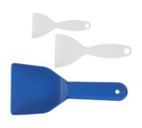 VALICLUD 3pcs Freezer Ice Scraper Set with Plastic Refrigerator Ice Shovels Includes Large Blue Medium and Small White Scrapers Kitchen and Automotive Cleaning Tools