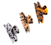 VALICLUD 3pcs French Leopard Print Acetate Hair Claw Clips, Large Non-Slip Tortoise Jaw Clips for Thick Hair, Stylish Updo Accessories for Women and Daily Party Use