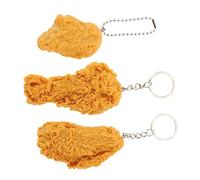 VALICLUD 3Pcs Fried Chicken Leg Wing Nugget Keychain PVC Imitation Food Pendant Set Hanging Key Ring for Backpack Handbag Car