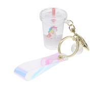 VALICLUD 3pcs Fruit Keychain Liquid Quicksand Design Acrylic Keyring Bag Pendant Unique for Boys and Girls and Friends