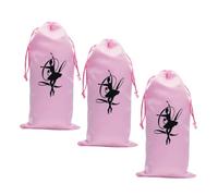 VALICLUD 3pcs Girl Ballet Dance Bag Cute Drawstring Dancing Shoes Bag for Training Ballet Dance Shoes Mesh Pouches for Gym and Class