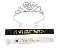 VALICLUD 3pcs Graduation Party Sash Set with Headdress Elegant Hair Etiquette Belt for Celebrations Stylish Accessories for Unforgettable Events