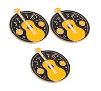 VALICLUD 3pcs Guitar Brooch Pins Set Enamel Musical Instrument Lapel Accessories for Men Women Vibrant Drip Oil Rock Pins for Jackets Scarves Hats Backpacks Gift for Music Lovers