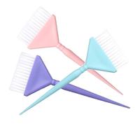 VALICLUD 3pcs Hair Dye Applicator Brush Set Small Soft Bristle Hair Highlighting Root Comb Applicator for Professional Salon and Home Use Handle in Pink Blue Purple