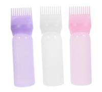 VALICLUD 3pcs Hair Dye Bottle Applicator Comb Set with Graduated Scale Multi-color Hair Coloring Dispenser Bottles for Salon