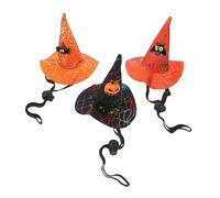 VALICLUD 3pcs Halloween Witch Hat for Pets Adorable Cat Dog Costumes Pumpkin for Festive Photo Shoots