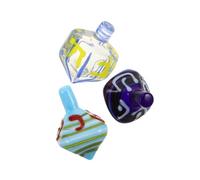 VALICLUD 3pcs Handmade Glass Dreidel Classic Chanukah Dreidels for Family Traditional Jewish Holiday Party Favor Decorative Judaica Collectible Ornaments