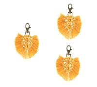 VALICLUD 3pcs Handmade Tassels Keychain Cotton Braid Key Ring Lightweight Decorative Accessory for Bags and Cars Idea