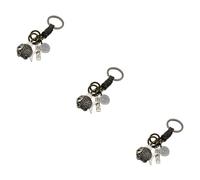 VALICLUD 3pcs Handmade Woven Keychain Bag Pendant Key Decorations Alloy Key Rings for Handbag Scratch Resistant Keyring Lanyard