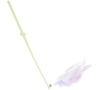 VALICLUD 3Pcs Interactive Cat Teaser Stick with Bell and Plume, Green Cactus Handle Self-Play Teasing for Indoor Cats and Kittens