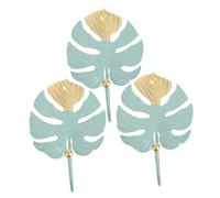 VALICLUD 3pcs Iron Wall Mounted Hooks Leaf Design Decorative Hangers for Coats Towels Clothes Rustic Country Style Space Saving Storage for Bathroom Living Room