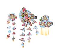 VALICLUD 3pcs Japanese Hair Clips with Elegant Tassels Lightweight Kimono Flower Barrettes for Women Bridal Hair Accessories Inspired by Cultural Heritage