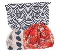 VALICLUD 3Pcs Japanese Style Drawstring Lunch Bags Bento Pouches for Easy Storage Lightweight Portable Lunch Bags for School Work Picnics and Daily Use