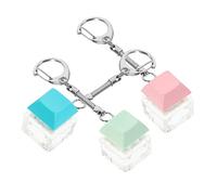 VALICLUD 3pcs Keyboard Keychain Bag Hanging Ornament Acrylic Metal Key Holder Key Decor for Home