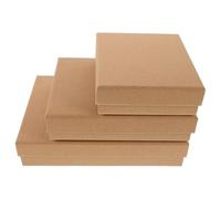 VALICLUD 3pcs Kraft Paper Cardboard Present Boxes for Lipstick Cosmetics Perfume Essential Oils Packaging and Elegant Jewelry Storage for Craft Shows