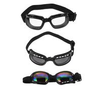 VALICLUD 3pcs Large Dog Goggles Windproof with Adjustable Strap Protection Pet for Motorcycle Driving and Snow Sports Comfortable Ergonomic Fit for Dogs