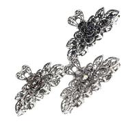 VALICLUD 3pcs Large Vintage Alloy Claw Hair Clips for Women and Retro Style Hair Accessories with Sparkly Rhinestones Jumbo Non Slip Grip White Grey