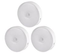 VALICLUD 3pcs LED Body Sensing Night Light White Abs USB Charging