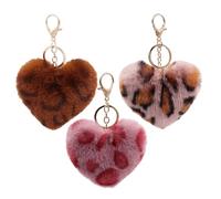 VALICLUD 3pcs Leopard Pendant Bag Hanging Pendant Chic Bag Love Keychain Key Hanging Decor Random Color