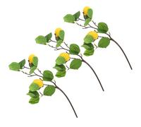 VALICLUD 3pcs Lifelike Artificial Lemon Branch Plastic Vase Decor | Yellow Textured Fruit, Layered Leaves, Reusable Farmhouse Styling, Suitable for Bouquets, Centrepieces, Festivals,