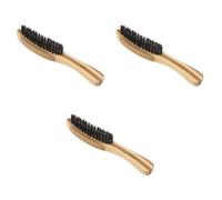 VALICLUD 3pcs Men Handmade Mustache Brush Natural Bristle Beard Brush Wood Handle for Styling Long Short Beards Home Barber Shop