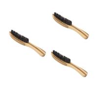 VALICLUD 3pcs Men Handmade Mustache Brush Natural Wood Handle and Bristle Brush for Beard Styling at Home Barber Shop