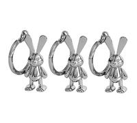 VALICLUD 3pcs Metal Bunny Keychain Pendant Decorative Key Charm Cartoon Hanging Craft Vintage Adornment Animal