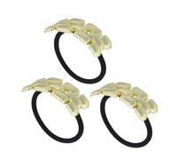 VALICLUD 3pcs Metal Hair Ties Geometric Ponytail Cuff Elastic Bands for Women Retro Elegance Versatile Style for Thick Long Short Hair Accessories