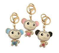 VALICLUD 3pcs Monkey Keychain Metal Small Monkey Pendant Keychain Decoration for DIY Crafts