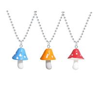 VALICLUD 3pcs Mushroom Pendant Necklace Stylish Daily Wearing Jewelry Decorative Collarbone Accessory Party Necklace for Women Random Color