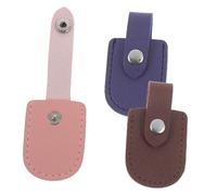 VALICLUD 3pcs Nail Scissors Protective Covers Nail Clipper Handle Sleeves Cuticle Clipper Protectors Pu Material Dark Brown Light Pink Navy Blue for Manicure Pedicure Tools