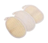 VALICLUD 3pcs Natural Loofah Shower Sponge Set Elastic Hand Strap, Sisal Hemp and Cotton Cloth Material for Dead Skin Removal and Spa-Like Exfoliation, for Daily Shower Cleansing