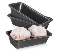 VALICLUD 3pcs Nonstick Loaf Pan Carbon Steel Bread Baking Pans Rectangular Oblong Cake Mold with Rolled Edges for Easy Grip and Cleanup Oven Safe Bread Tray for Homemade Loaf Sourdough and
