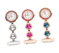 VALICLUD 3pcs Nurse Watch Fob Portable Pocket Watch for Women Zinc Alloy Brooch Design for Boys and Girls Elderly Random Color