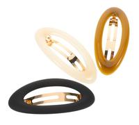 VALICLUD 3pcs Oval Spring Barrette Hair Clips for Women Vintage French Hair Clips with Secure Grip Clamp for Thick Fine Plastic Resin Steel Accessories for Everyday and Party Styles