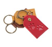 VALICLUD 3Pcs Pet Hair Fillable Keychain Set Square Memorial Pendant for Dog and Cat Hair Keepsake Brown, Red, Yellow Colors