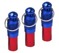 VALICLUD 3pcs Pet Tag Barrel Dog Tag Tube Collar Accessories Blue Brass Delicate Design Convenient Hanging Anti-Rust Key Chain DIY for Dogs and Cats