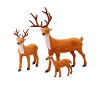 VALICLUD 3Pcs Plush Simulation Deer Set Christmas Elk Ornament 15cm 25cm 30cm Soft Desktop Decoration for Festive Home