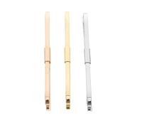 VALICLUD 3Pcs Professional Tie Clips for Men, Classic Metal Necktie Bars in Gold, Silver, Rose Gold - Anti-Slip Business and Wedding Tie Pins Set