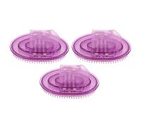 VALICLUD 3Pcs Purple Silicone Meridian Massage Brush Set for Body and Scalp - Handheld Acupoint Scrubber Rounded Teeth for Spa, Salon, and Muscle Relief in Legs, Arms, and Neck