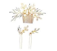 VALICLUD 3pcs Quality Material Hairpin Hair Fork Leaf Pearl Hair Comb for Women Stylish Accessories