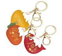 VALICLUD 3pcs Rabbit Keychain is Adorable Keychain New Year Keychain Plush Bunny Keychain Bunny Key Chain Bunny Charm Keychain Cartoon Cute Keychain Rabbit Modeling Keychain Pu