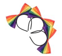 VALICLUD 3pcs Rainbow Bow Headband Bowknot Accessories Women Party Accessories Ribbon Headband Fabric