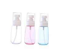 VALICLUD 3pcs Refillable Mini Spray Bottles Transparent Pink Blue Plastic Fine Mist Container Portable Makeup and Skin Care Travel Sunscreen U-shape Body Thick Bottom