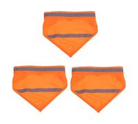 VALICLUD 3PCS Reflective Dog Bandana Collar Set, Orange High Visibility Triangle Scarves with Adjustable Hook and Loop Fastener, Lightweight Night Safety Bibs for Small and Large Dogs